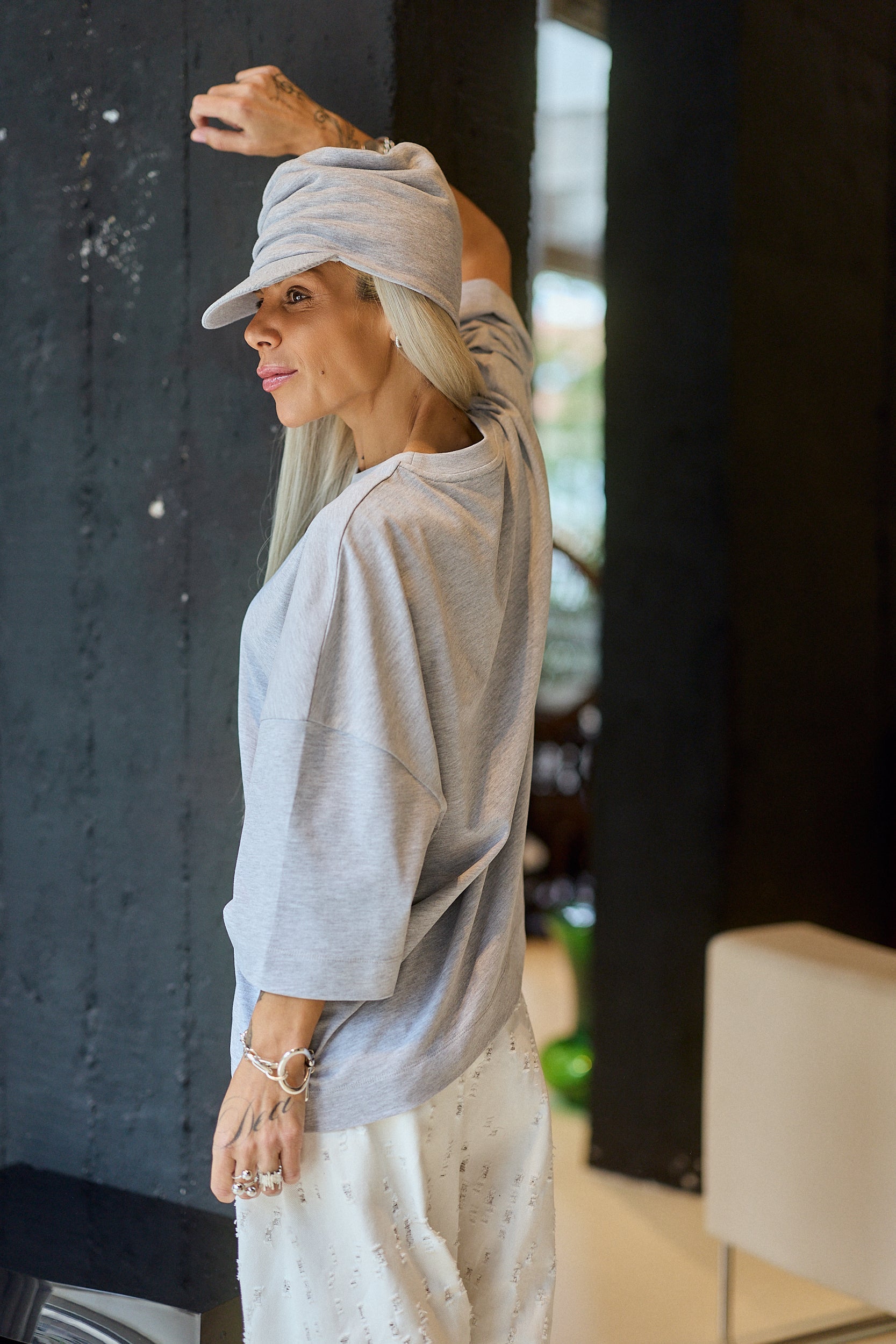 Grey Oversized Graphic T-Shirt
