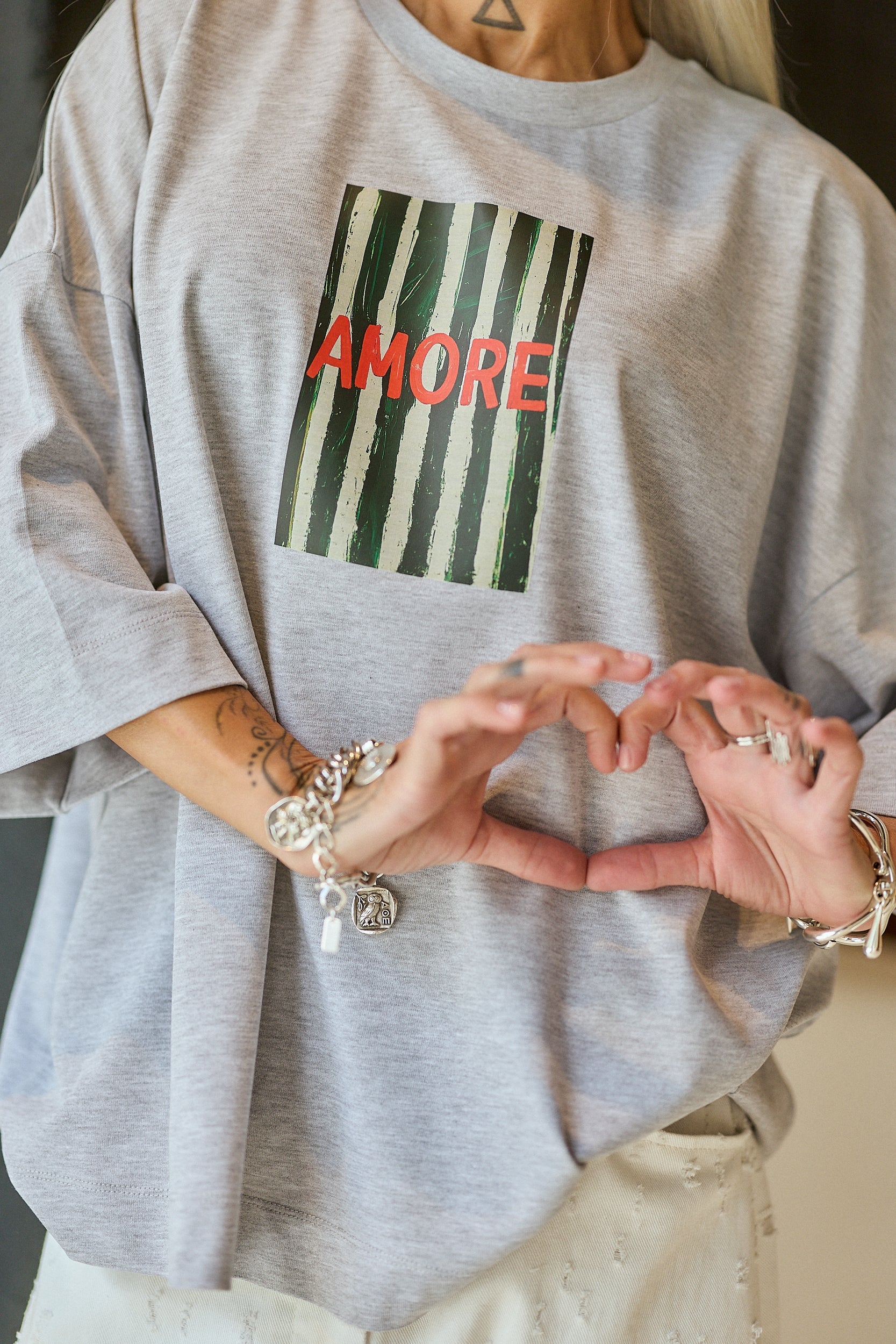 Grey Oversized Graphic T-Shirt