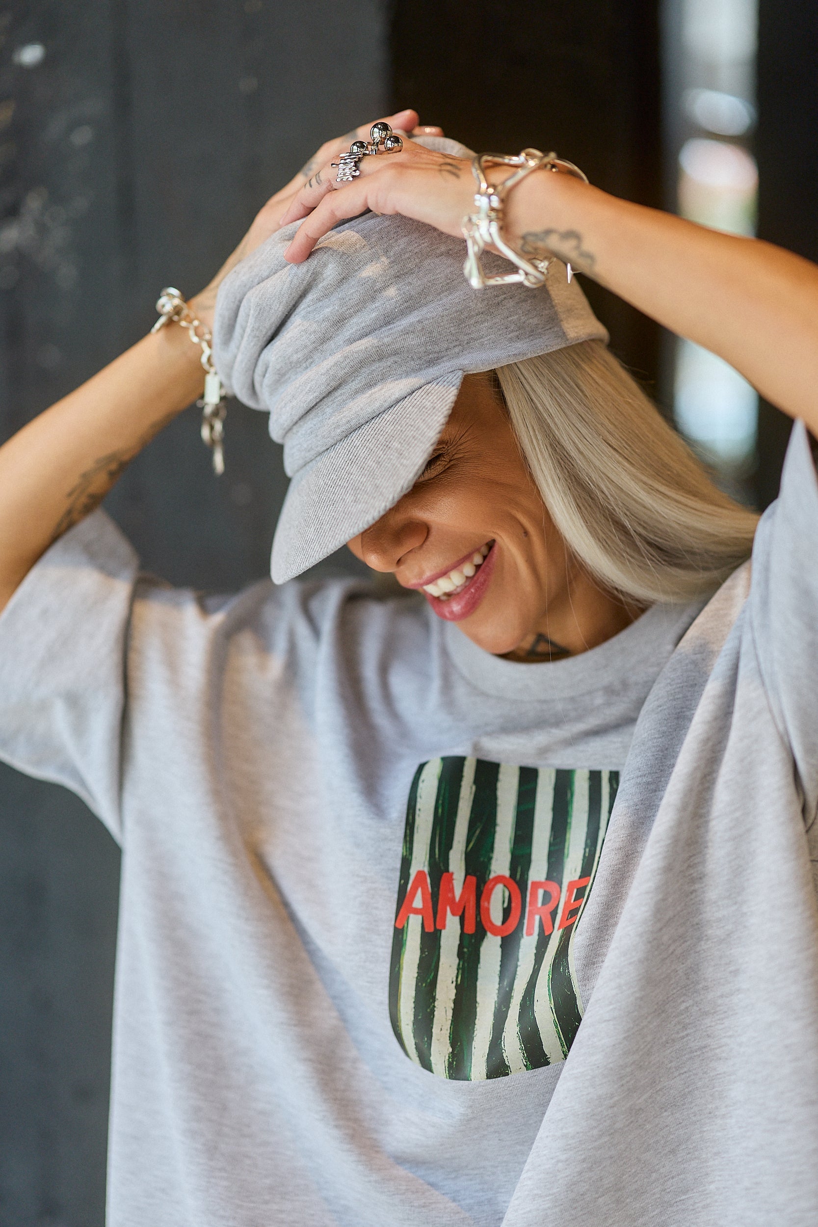 Grey Oversized Graphic T-Shirt