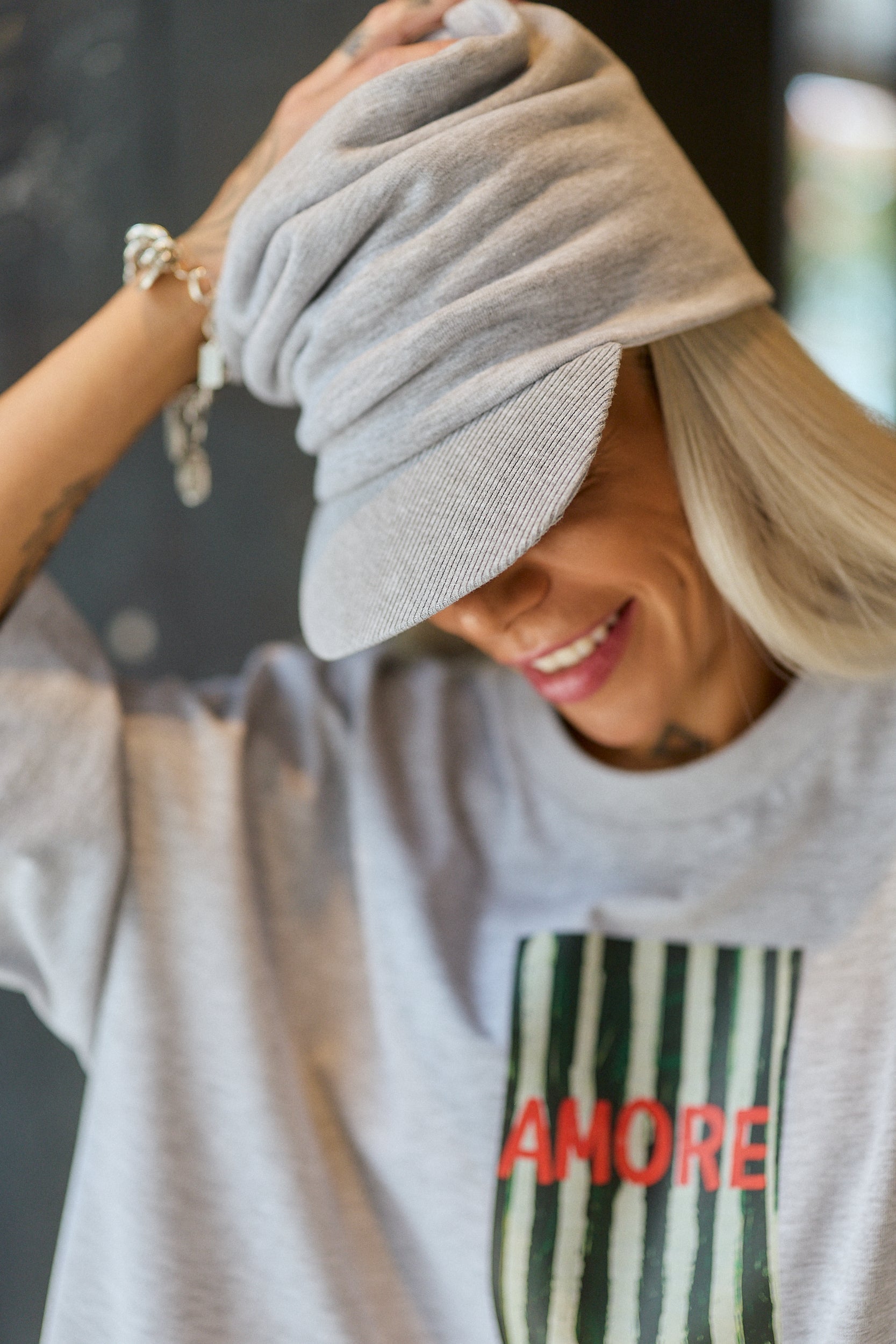 Grey Oversized Graphic T-Shirt