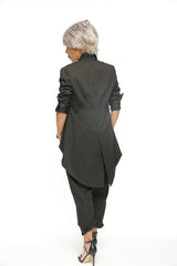 Slim-Fit Blazer Jacket with Long Back