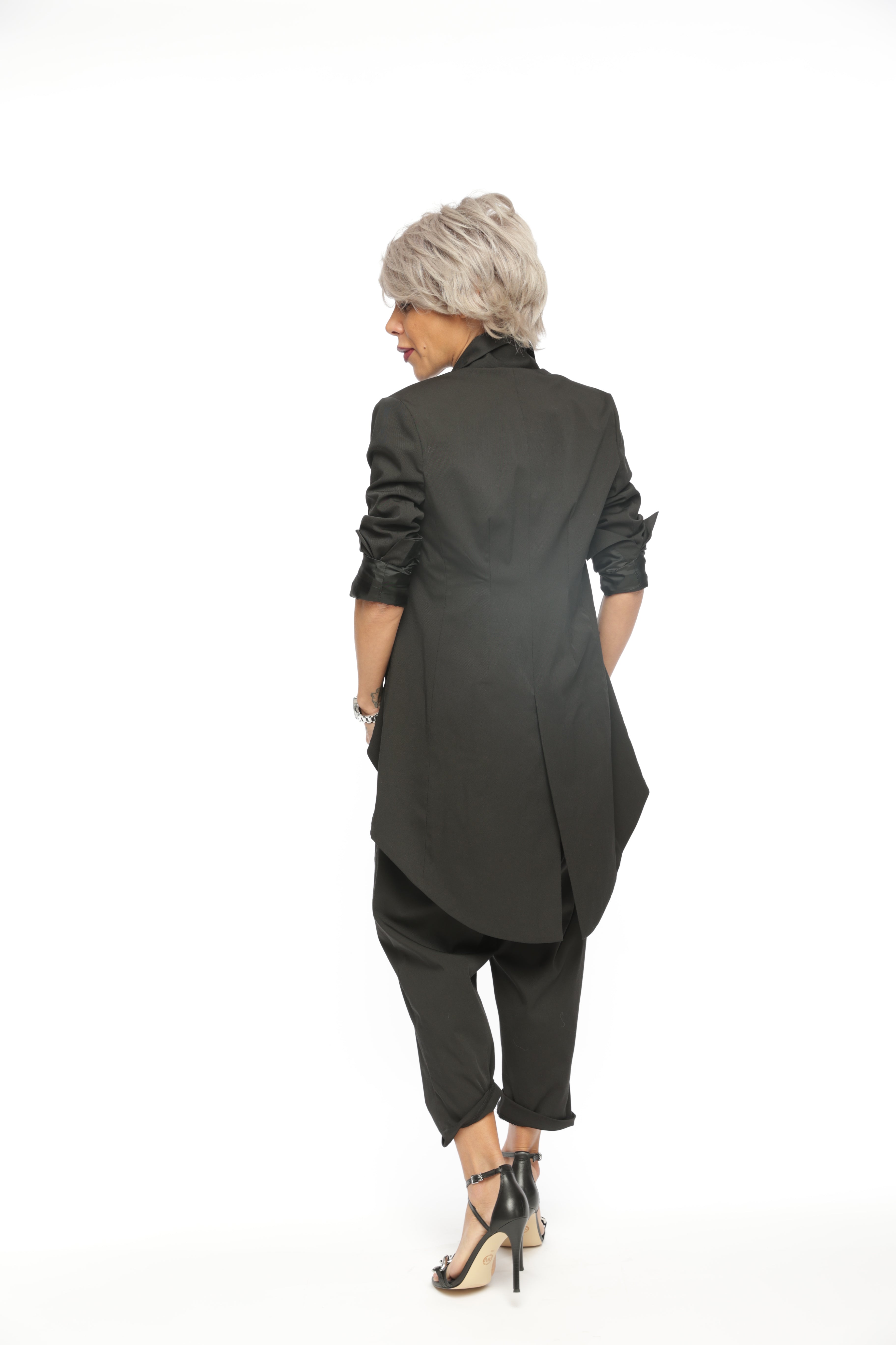 Slim-Fit Blazer Jacket with Long Back