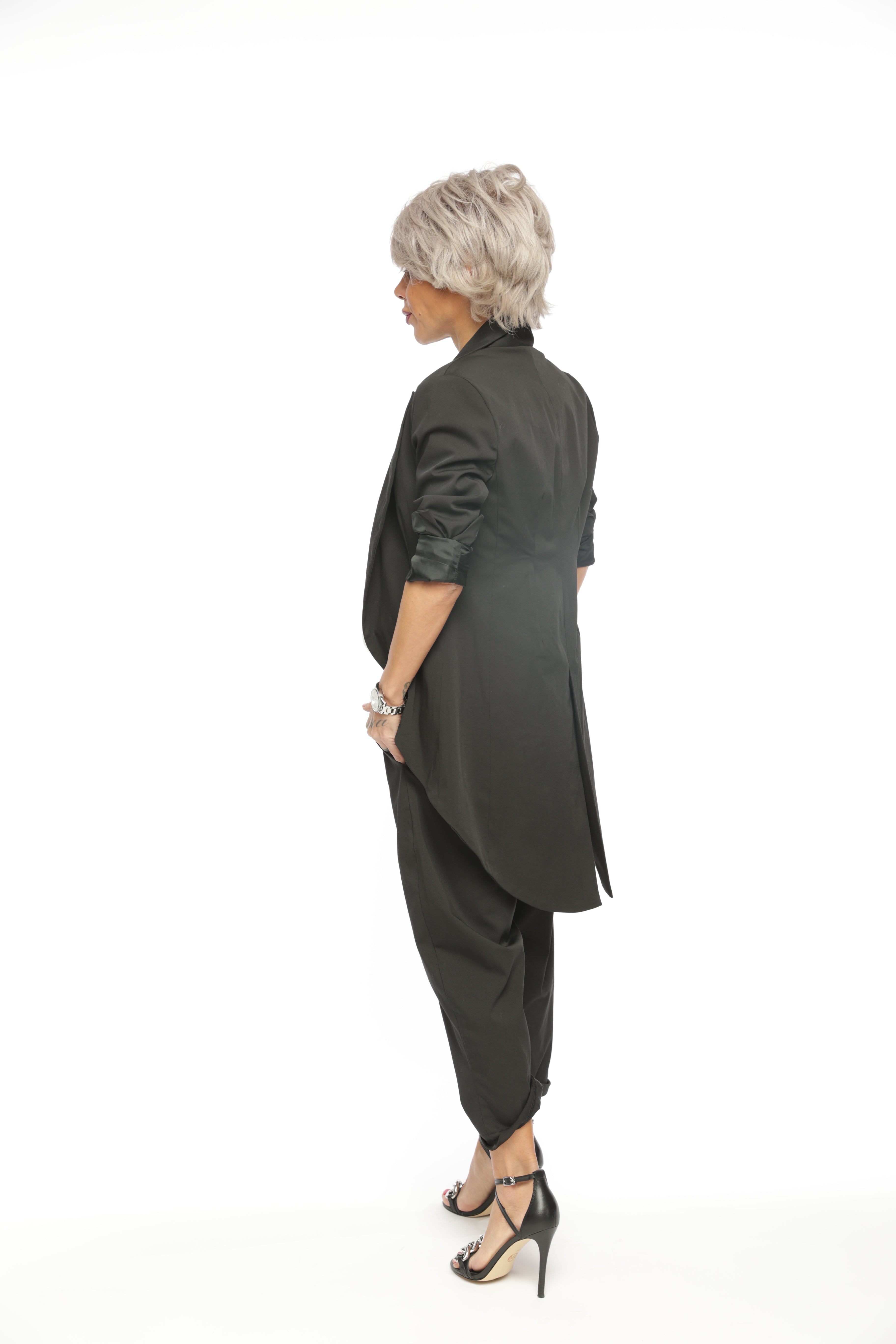Slim-Fit Blazer Jacket with Long Back