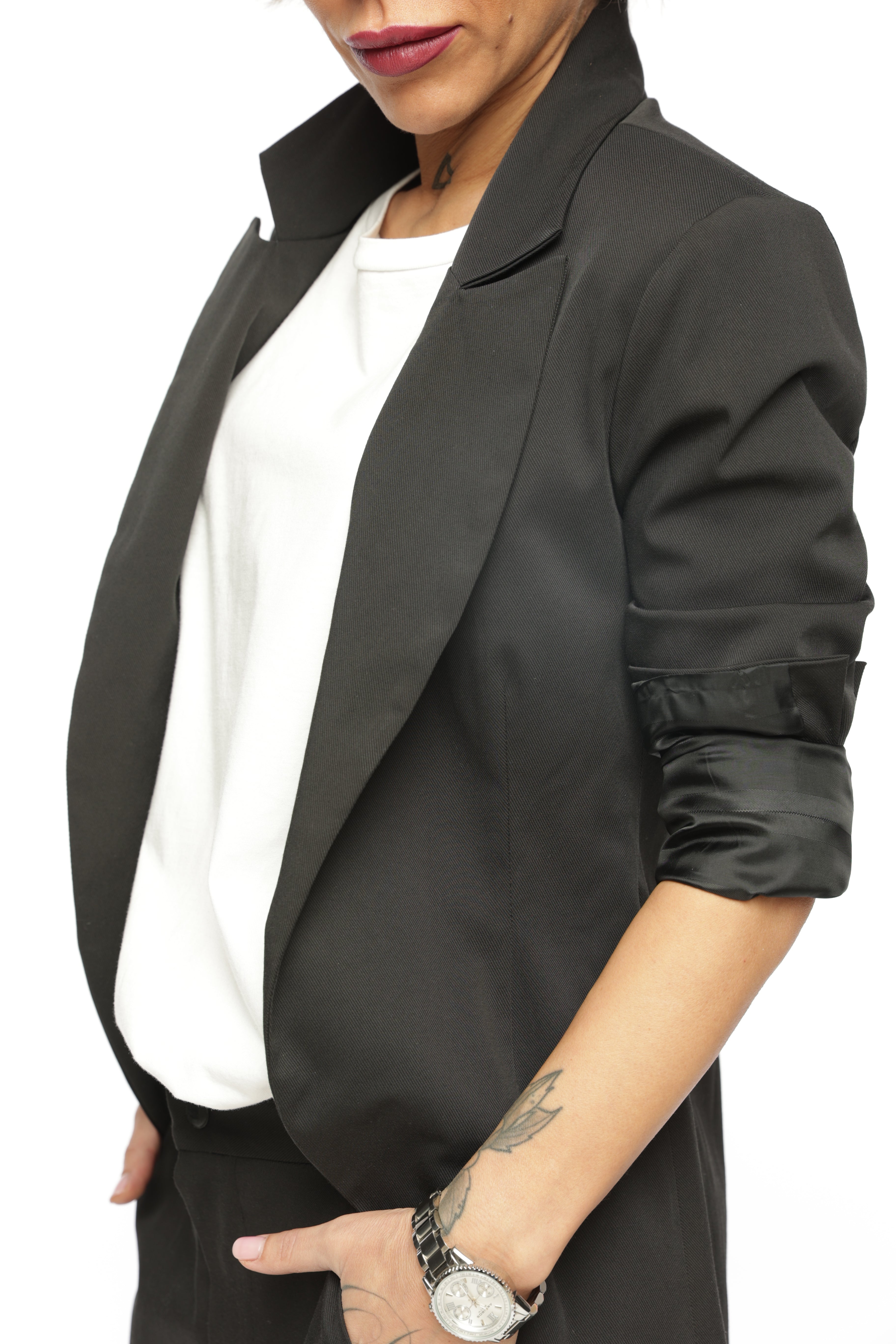 Slim-Fit Blazer Jacket with Long Back