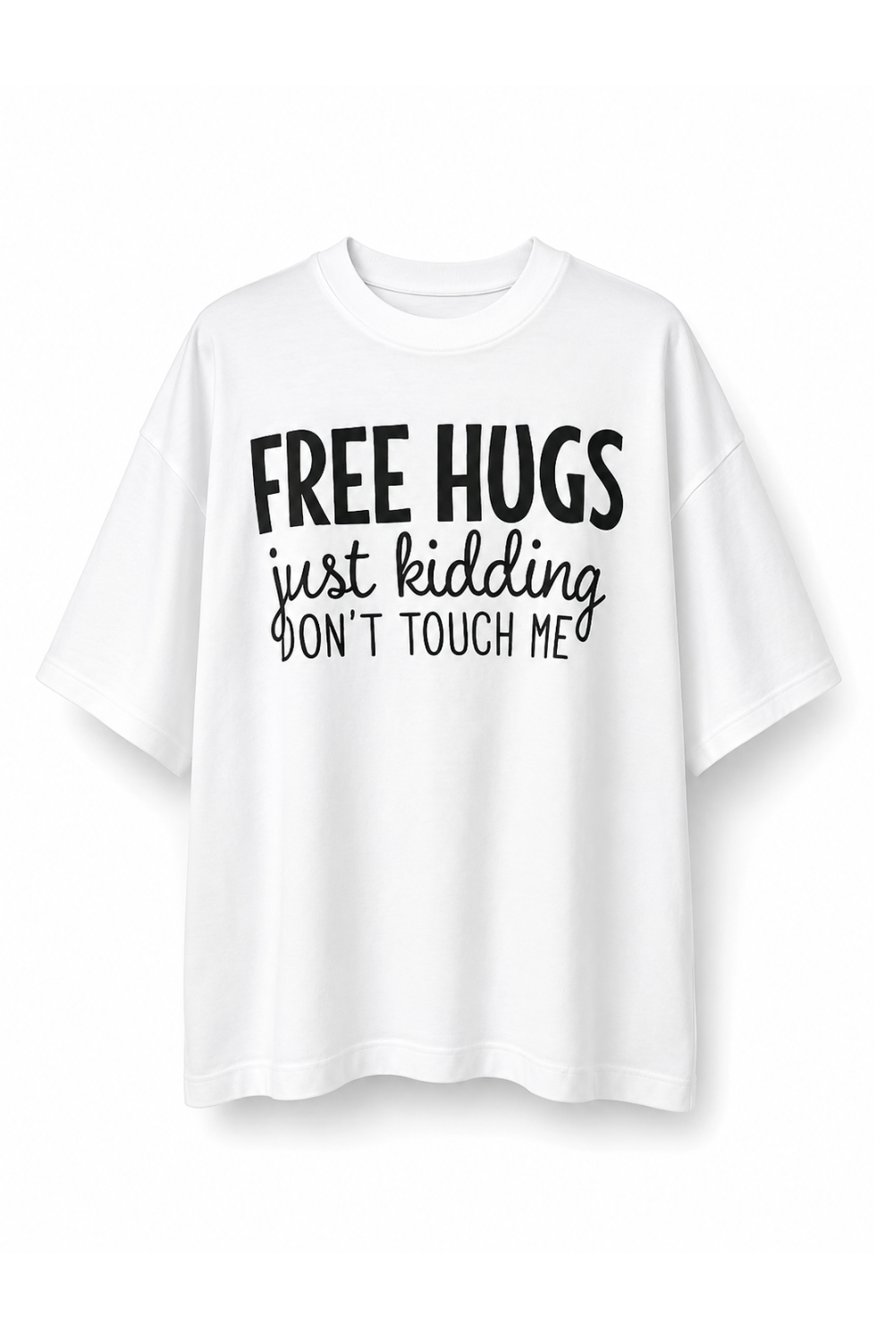 Oversized Graphic T-Shirt – Free Hugs
