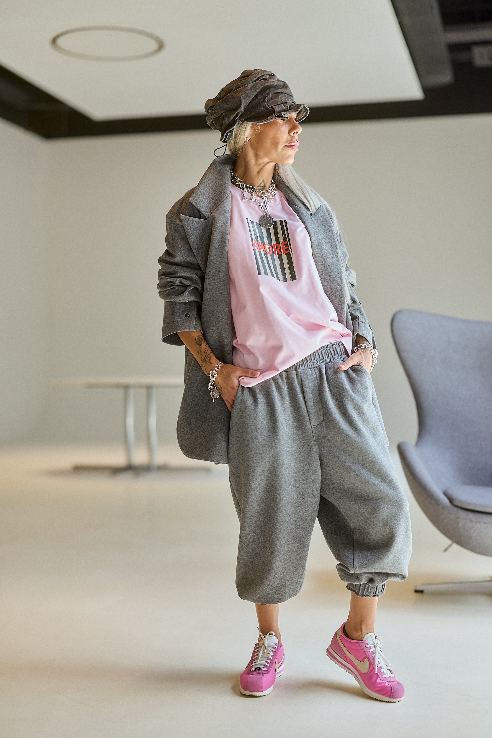 Pink Oversized Graphic T-Shirt