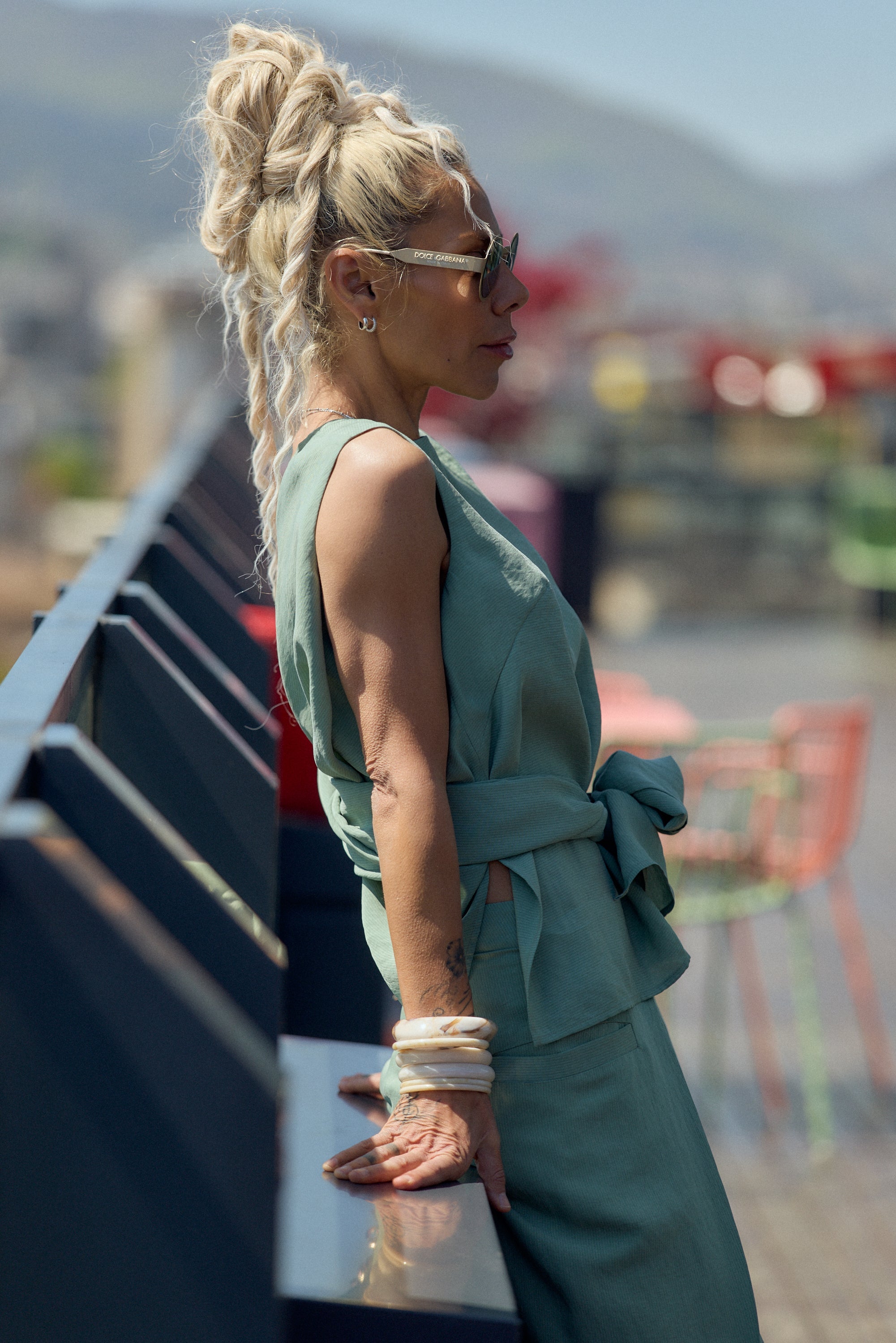 Sage Green Tie-Waist Co-Ord Set
