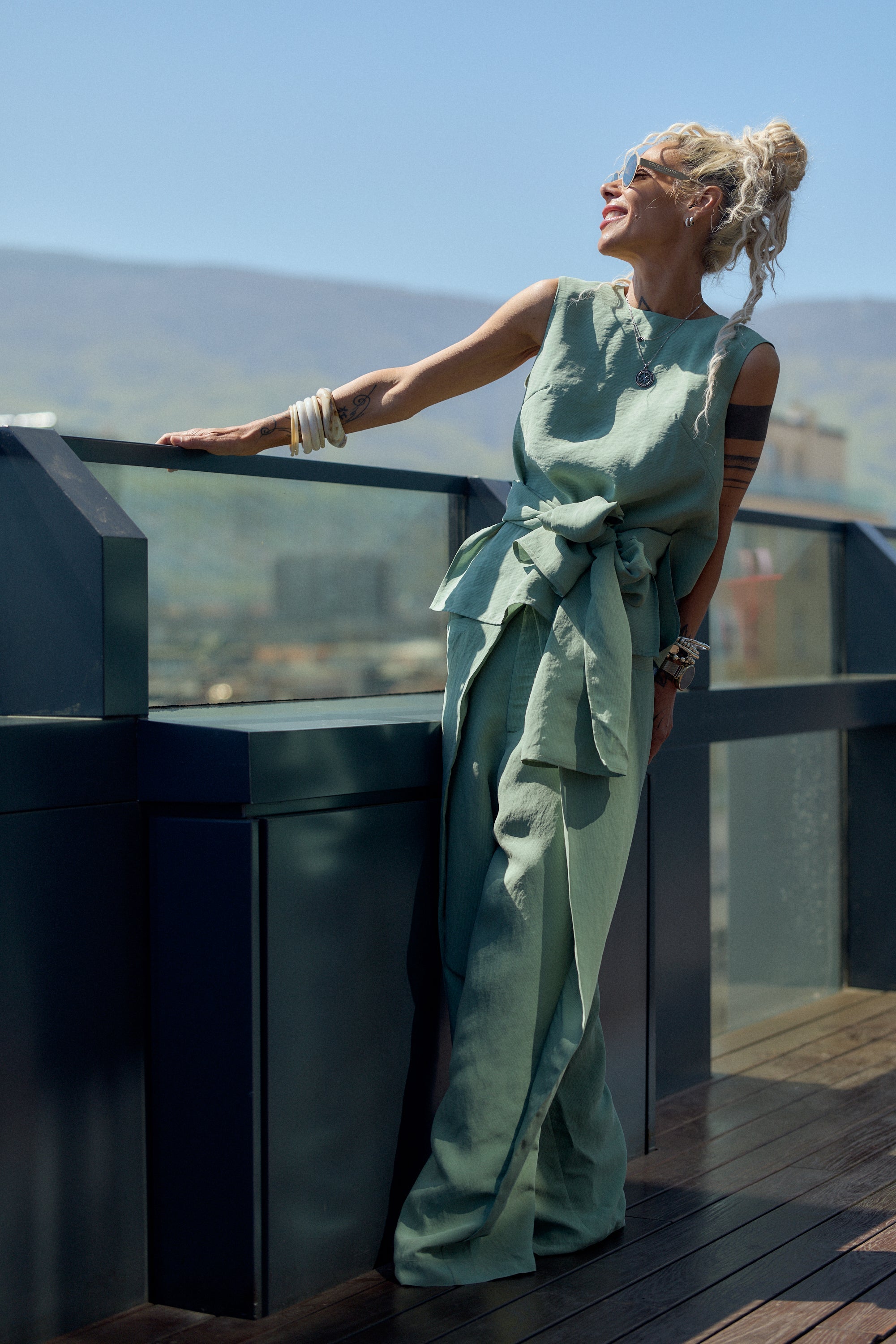 Sage Green Tie-Waist Co-Ord Set