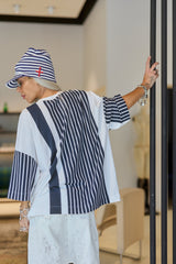 Striped Oversized Graphic T-Shirt