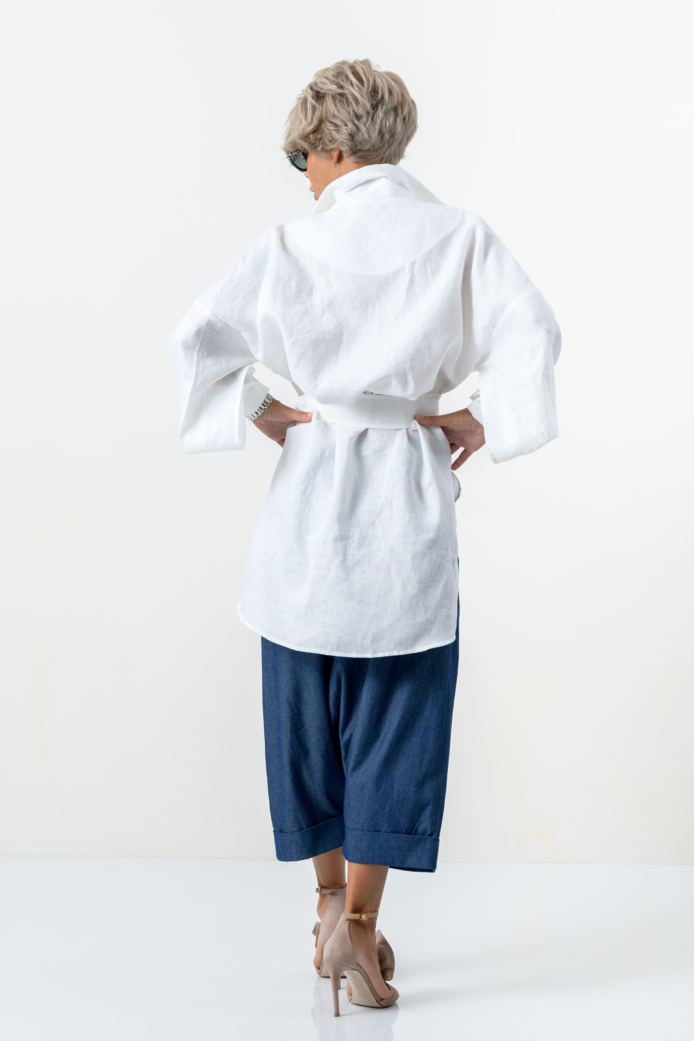 White Asymmetric Extravagant Shirt
