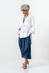 White Asymmetric Extravagant Shirt
