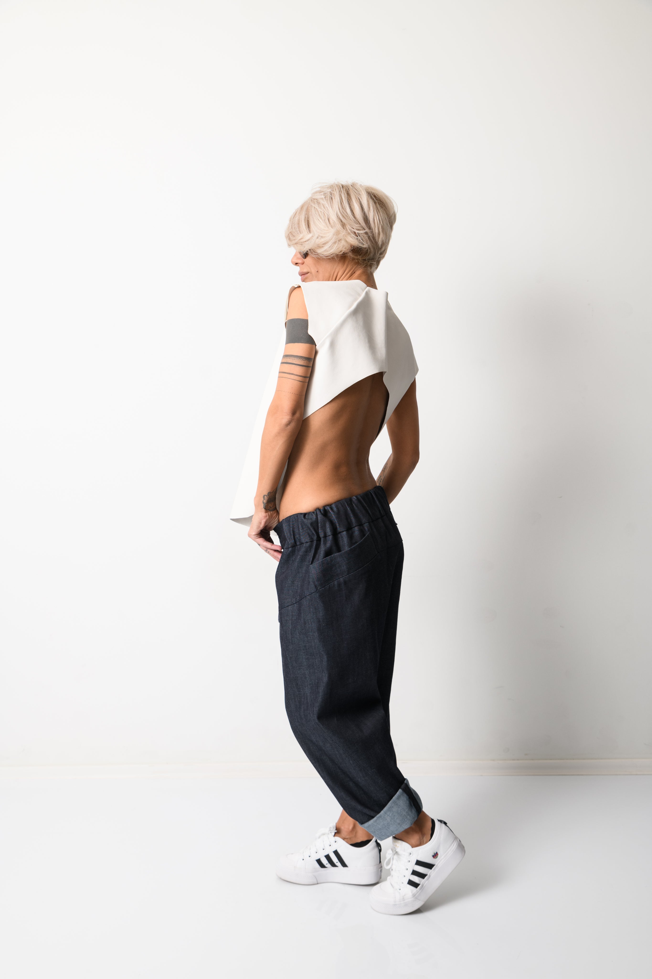 Denim Harem Low Crotch Pants