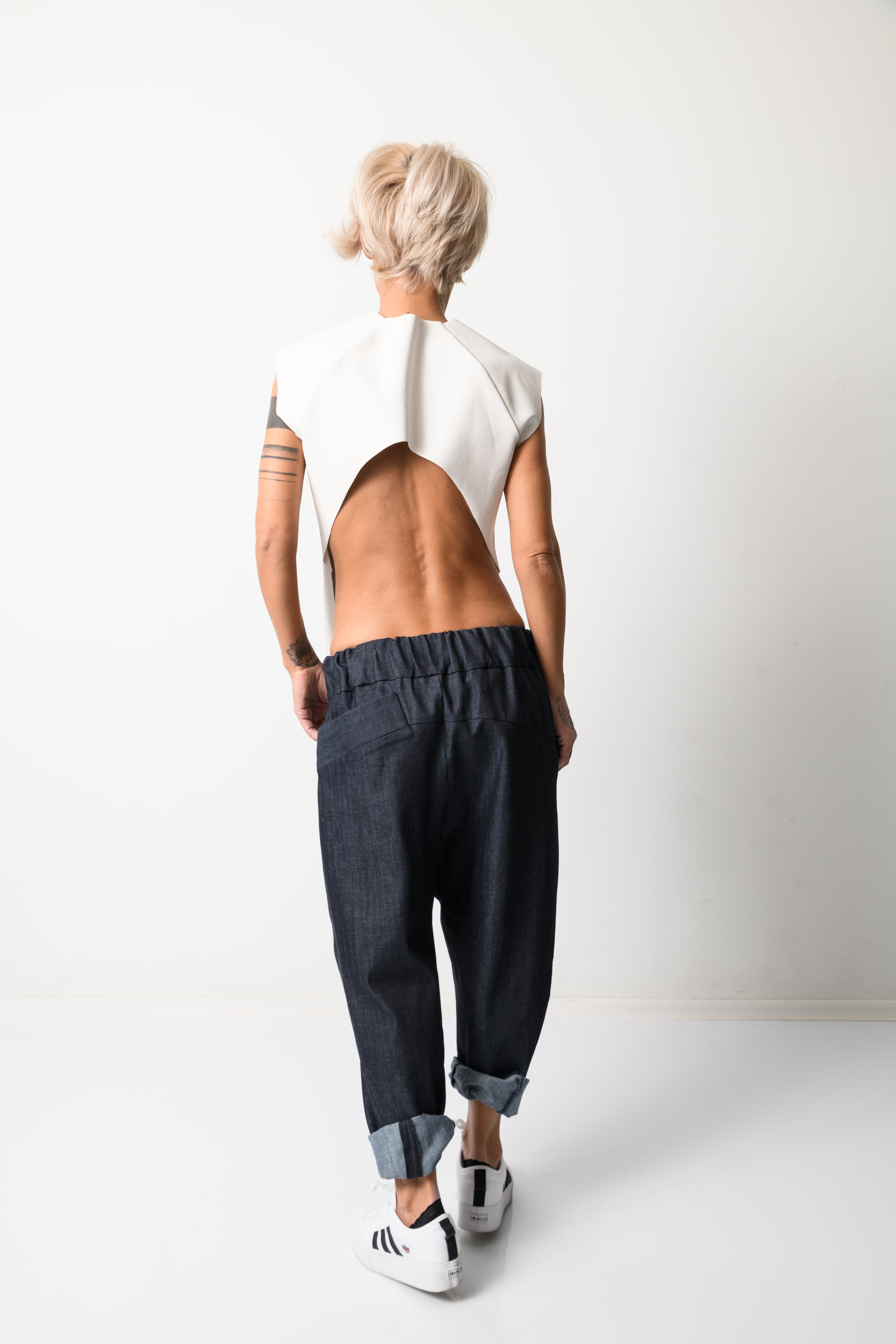 Denim Harem Low Crotch Pants