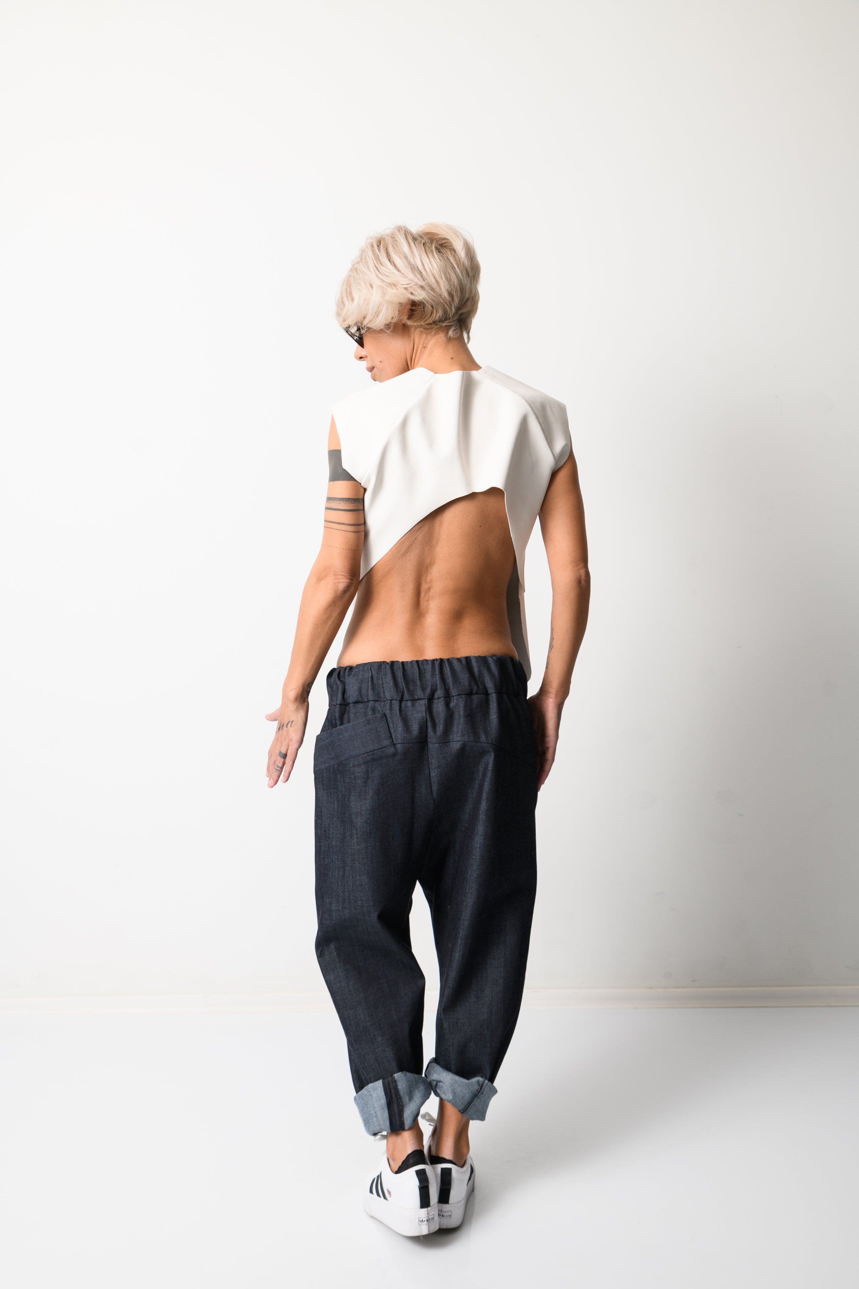 Denim Harem Low Crotch Pants
