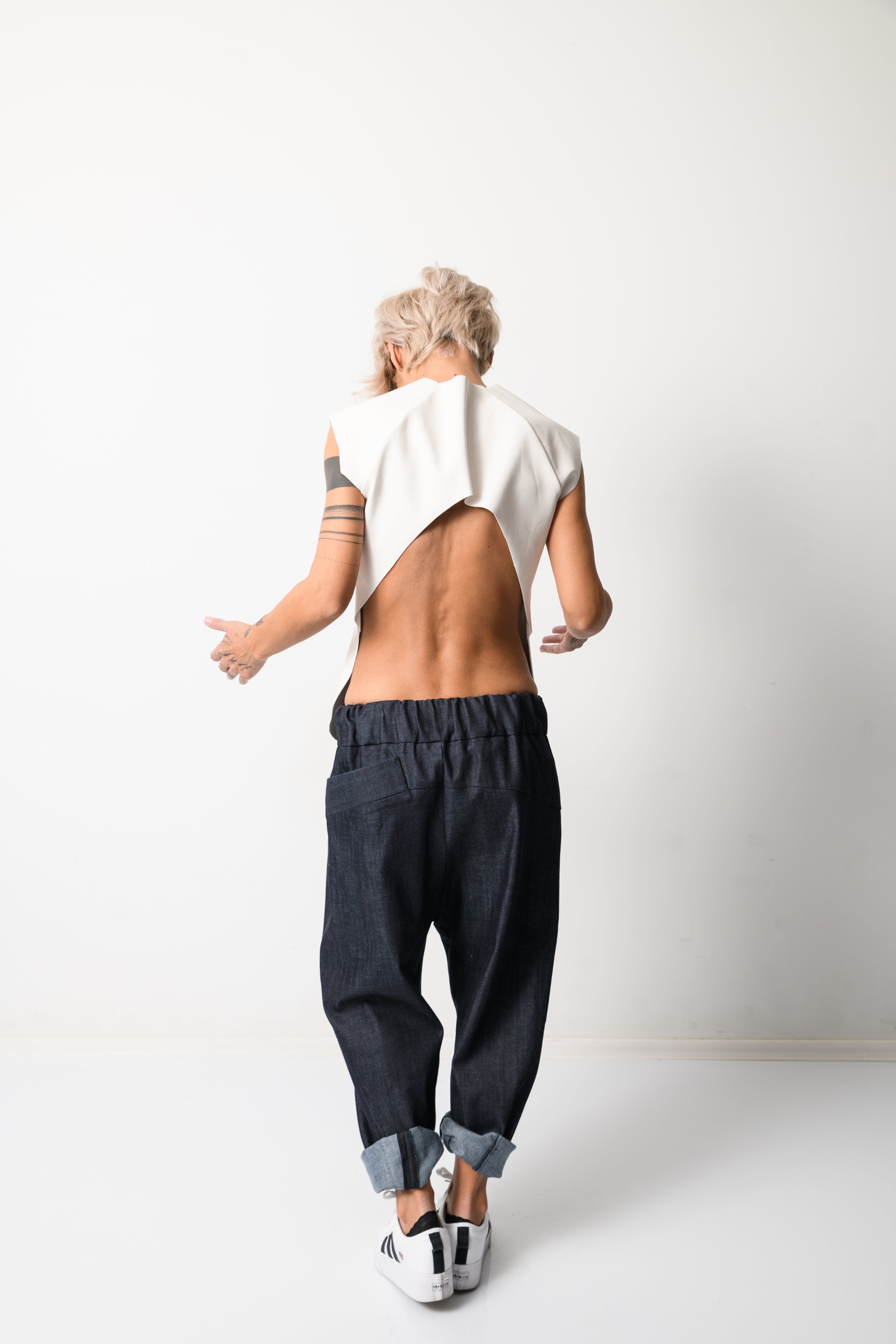 Denim Harem Low Crotch Pants