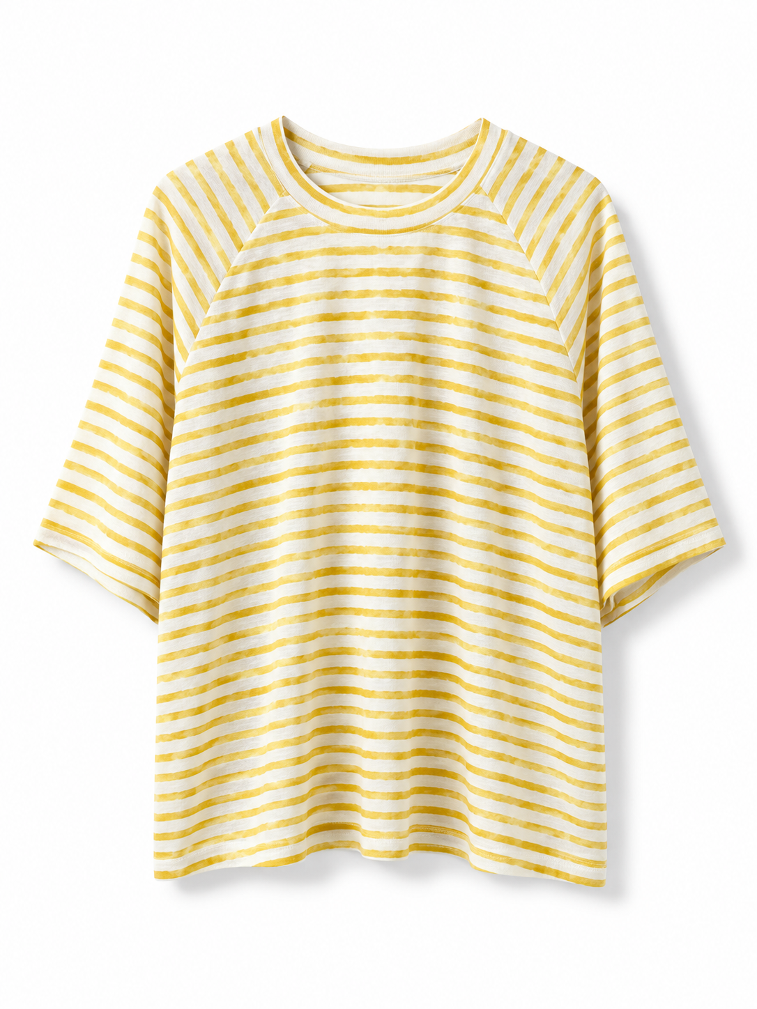 Yellow & White Striped Oversized T-Shirt