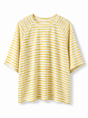 Yellow & White Striped Oversized T-Shirt